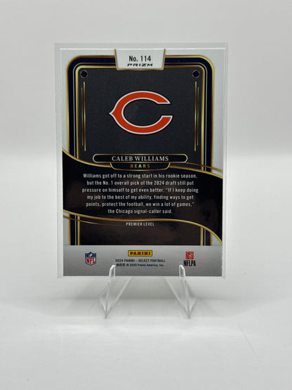 Caleb Williams (Rookie) #114 Green Yellow Prizm Shock Premier Level 2024 Panini - Select Football