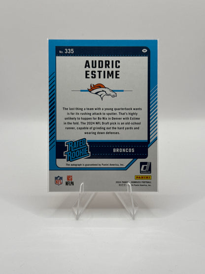 Audric Estime Rated Rookie #335 Orange Autograph (Color Match)