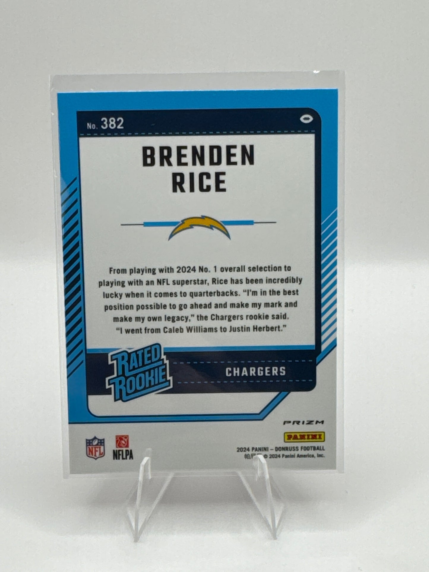 Brenden Rice Rated Rookie #382 Pink Holo