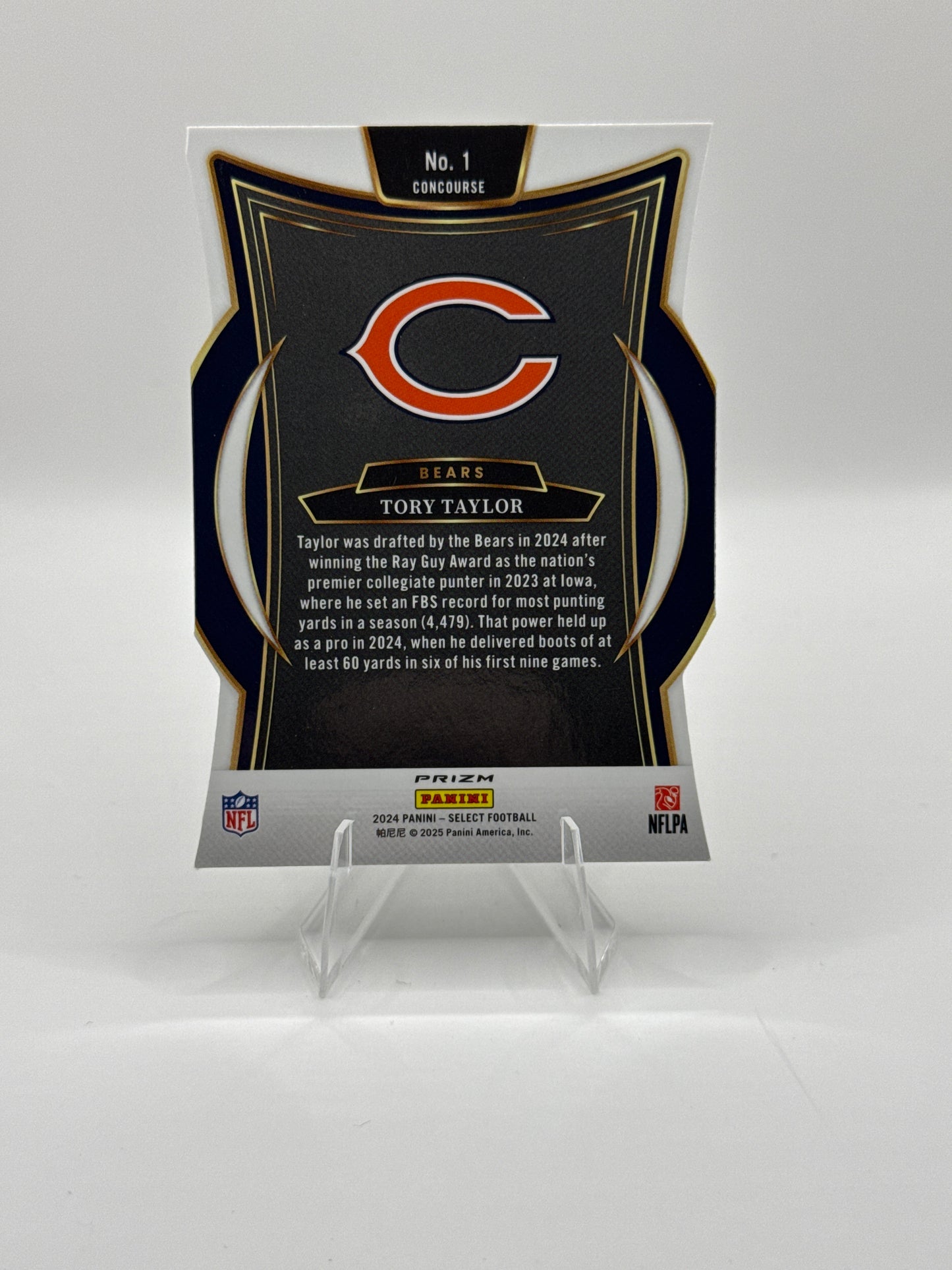 Tory Taylor (Rookie) #1 Silver Prizm Die-Cut Concourse Level 2024 Panini - Select Football