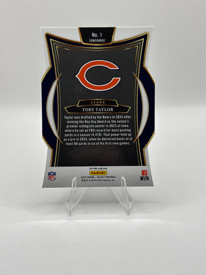 Tory Taylor (Rookie) #1 Silver Prizm Die-Cut Concourse Level 2024 Panini - Select Football