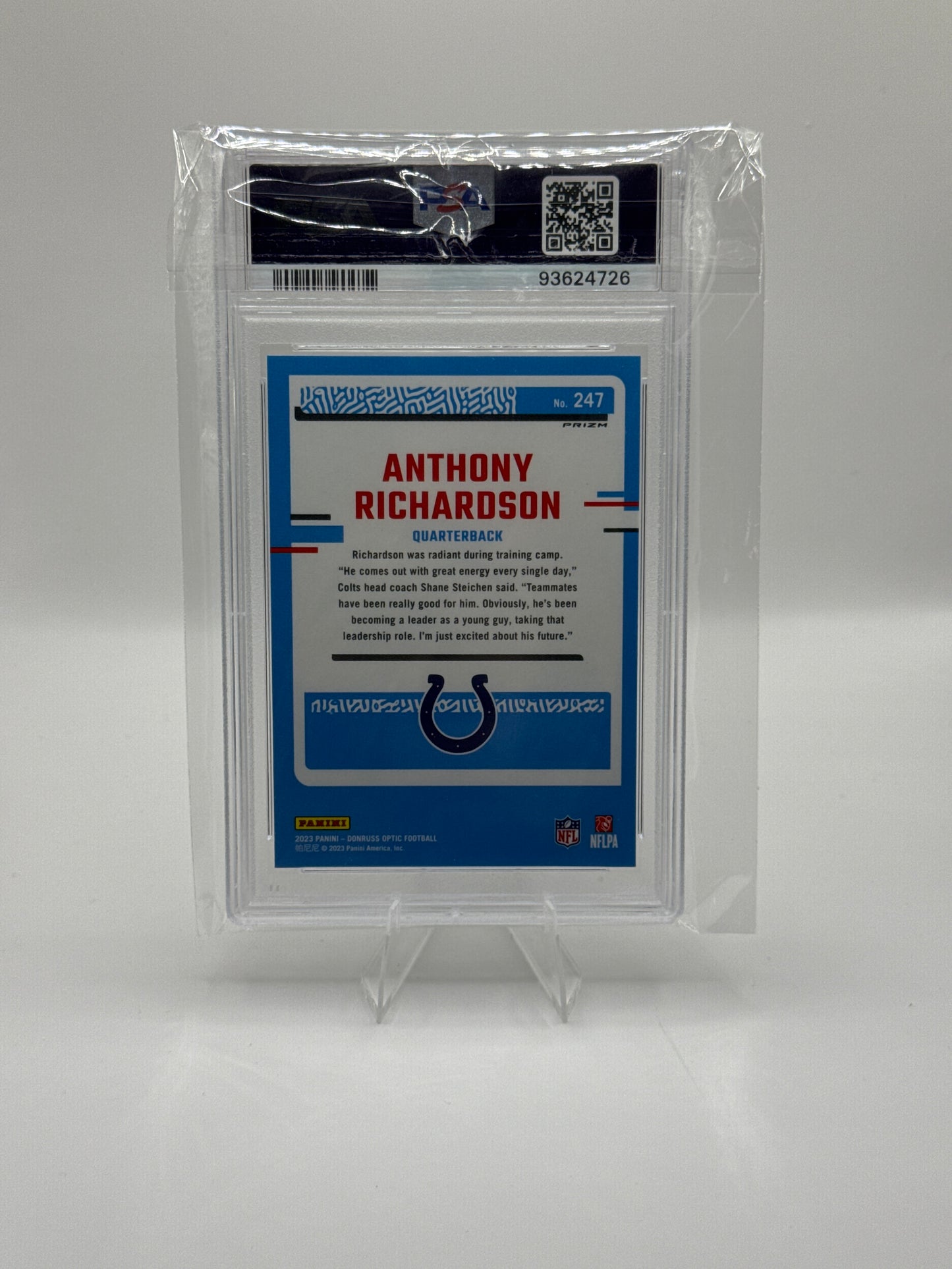 Anthony Richardson Rated Rookie #247 Holo PSA 9