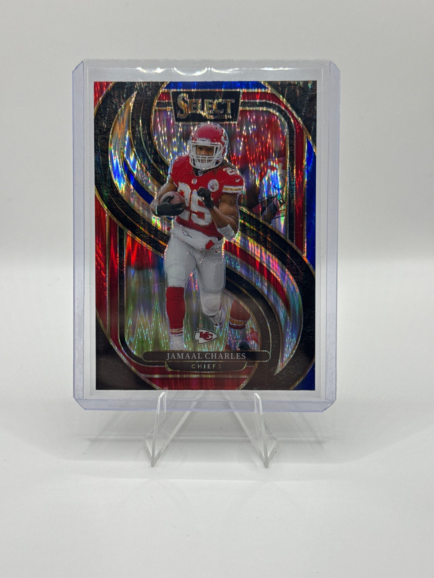 Jamaal Charles #166 Red Blue Prizm Shock Premier Level 2024 Panini - Select Football