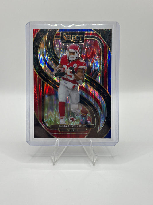 Jamaal Charles #166 Red Blue Prizm Shock Premier Level 2024 Panini - Select Football