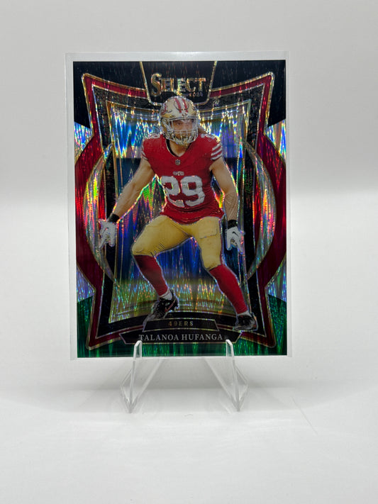 Talanoa Hufanga #47 Black Green Prizm Shock Concourse Level 2024 Panini - Select Football