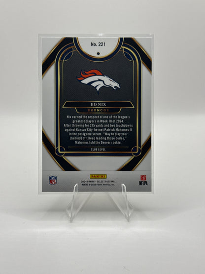Bo Nix (Rookie) #221 Club Level 2024 Panini - Select Football