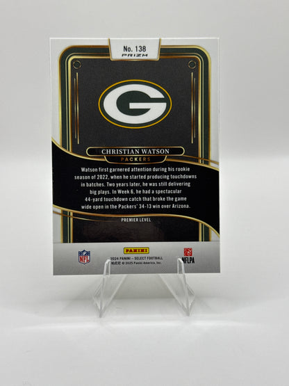 Christian Watson #138 Green Yellow Prizm Shock Premier Level - Color Match!