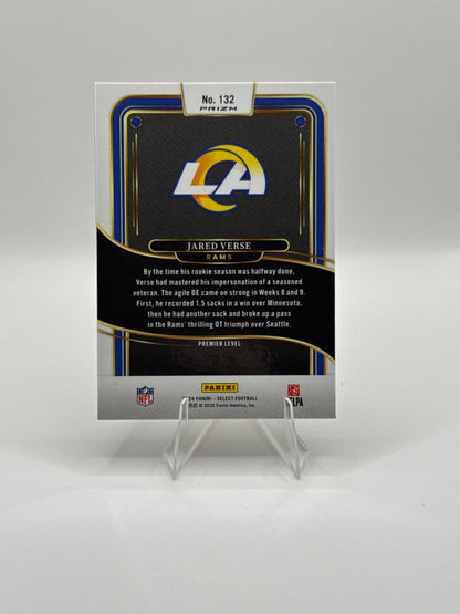 Jared Verse (Rookie) #132 Green Red Prizm Shock Premier Level 2024 Panini - Select Football