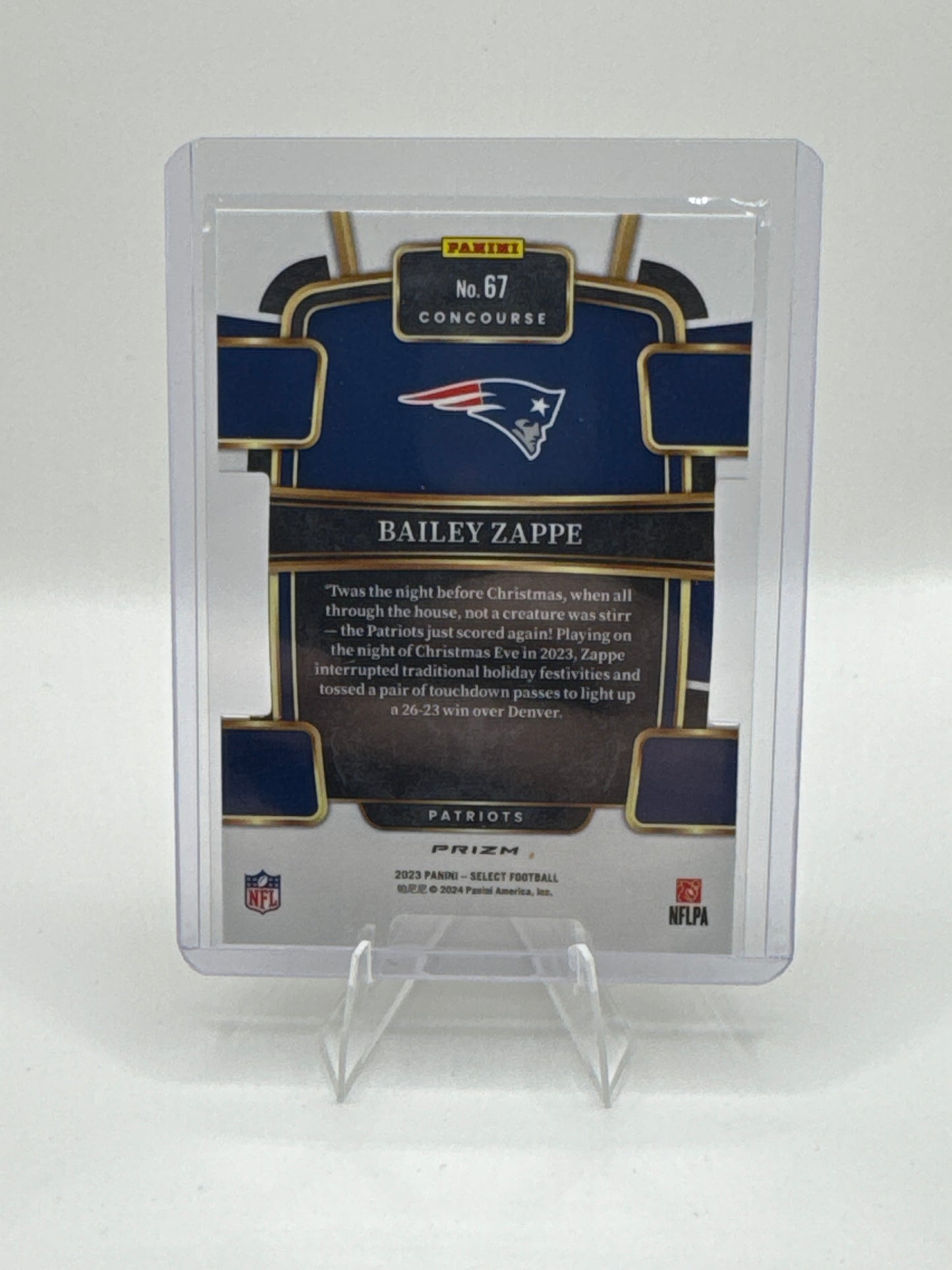 Bailey Zappe #67 Green Yellow Prizm Die-cut