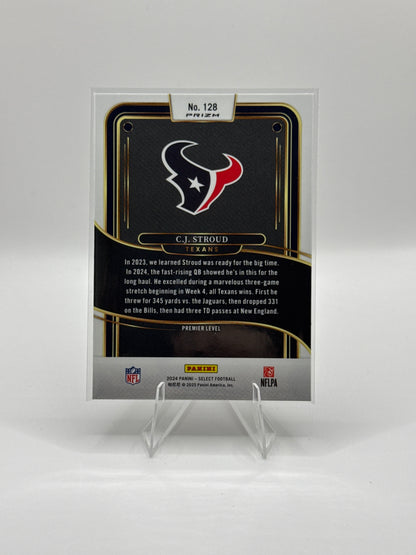 C.J. Stroud #128 Red Blue Prizm Shock Premier Level 2024 Panini - Select Football