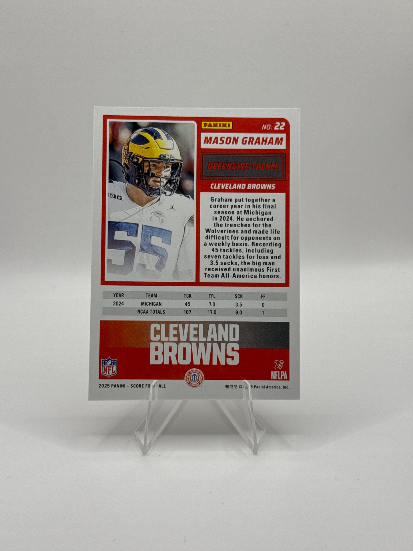 Mason Graham (Rookie) #22 2025 Score Football