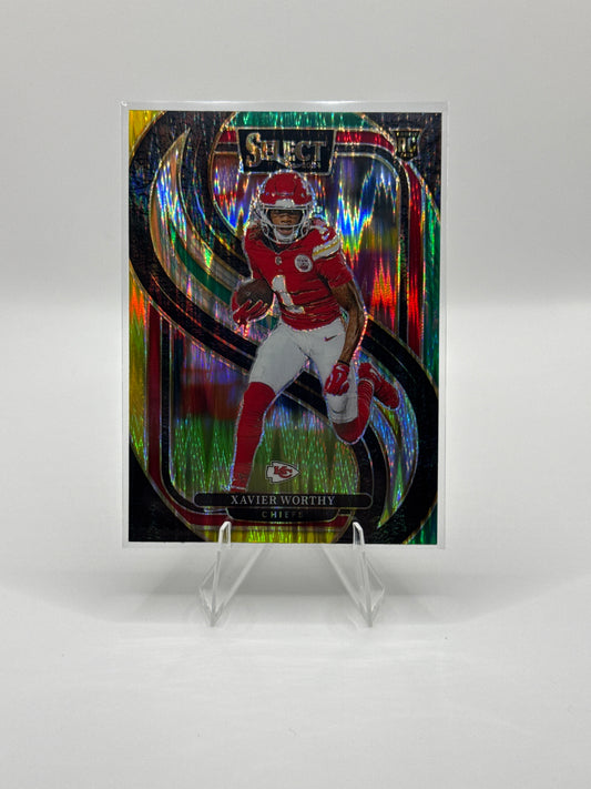 Xavier Worthy (Rookie) #119 Green Yellow Prizm Shock Premier Level