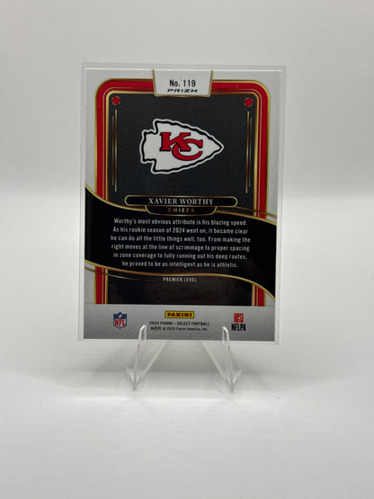 Xavier Worthy (Rookie) #119 Green Yellow Prizm Shock Premier Level