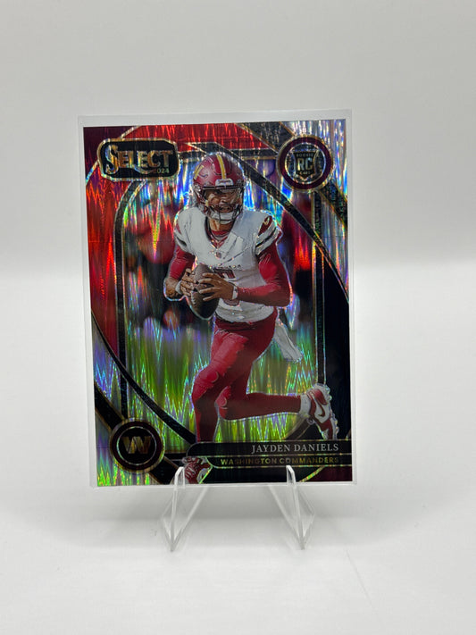 Jayden Daniels (Rookie) #217 Red Black Prizm Shock Club Level 2024 Panini - Select Football