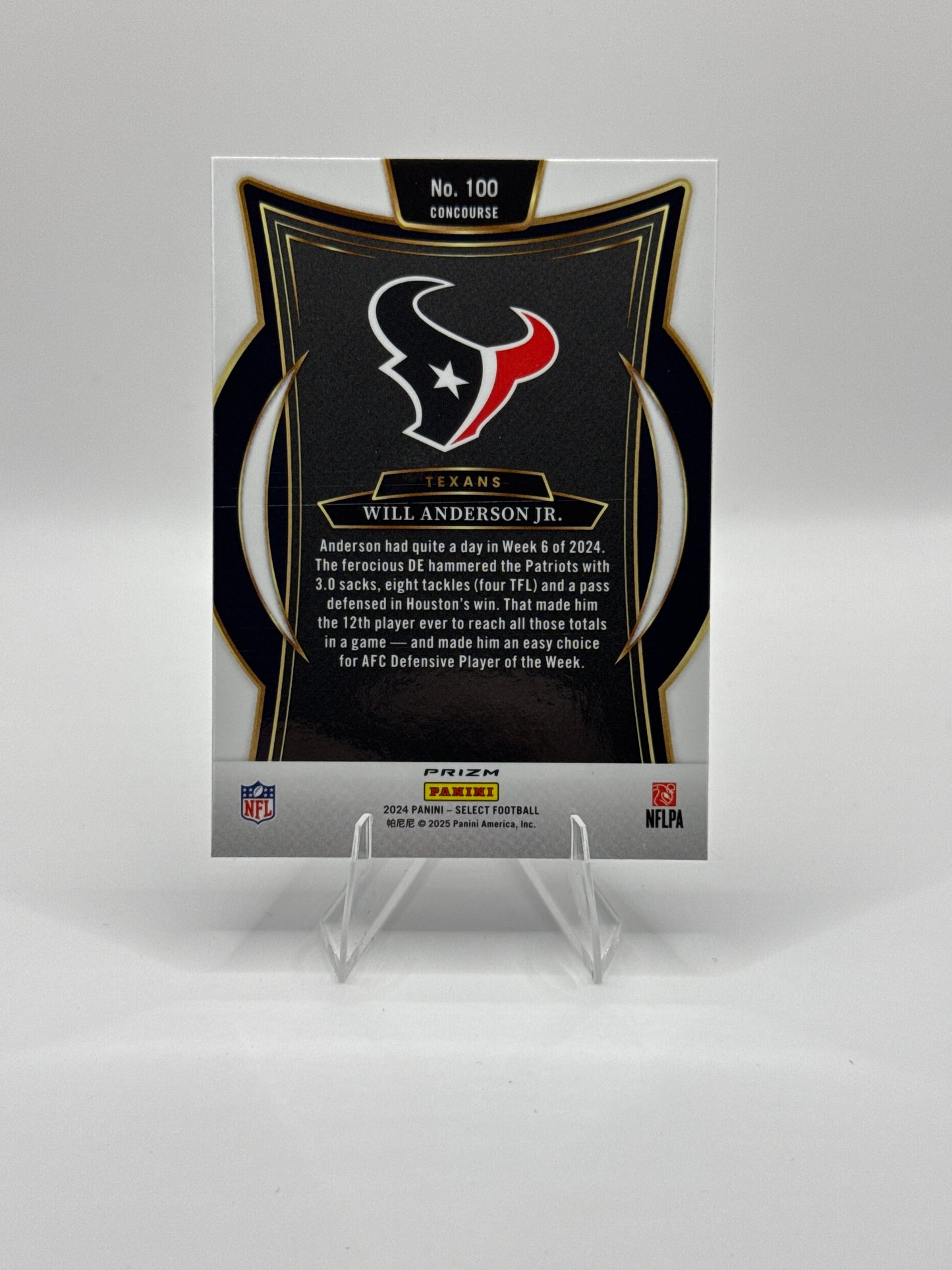 Will Anderson Jr. #100 Red Blue Prizm Shock 2024 Panini - Select Football