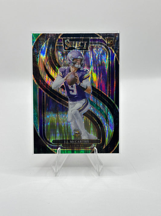 J.J. McCarthy (Rookie) #134 Green Black Prizm Shock Premier Level