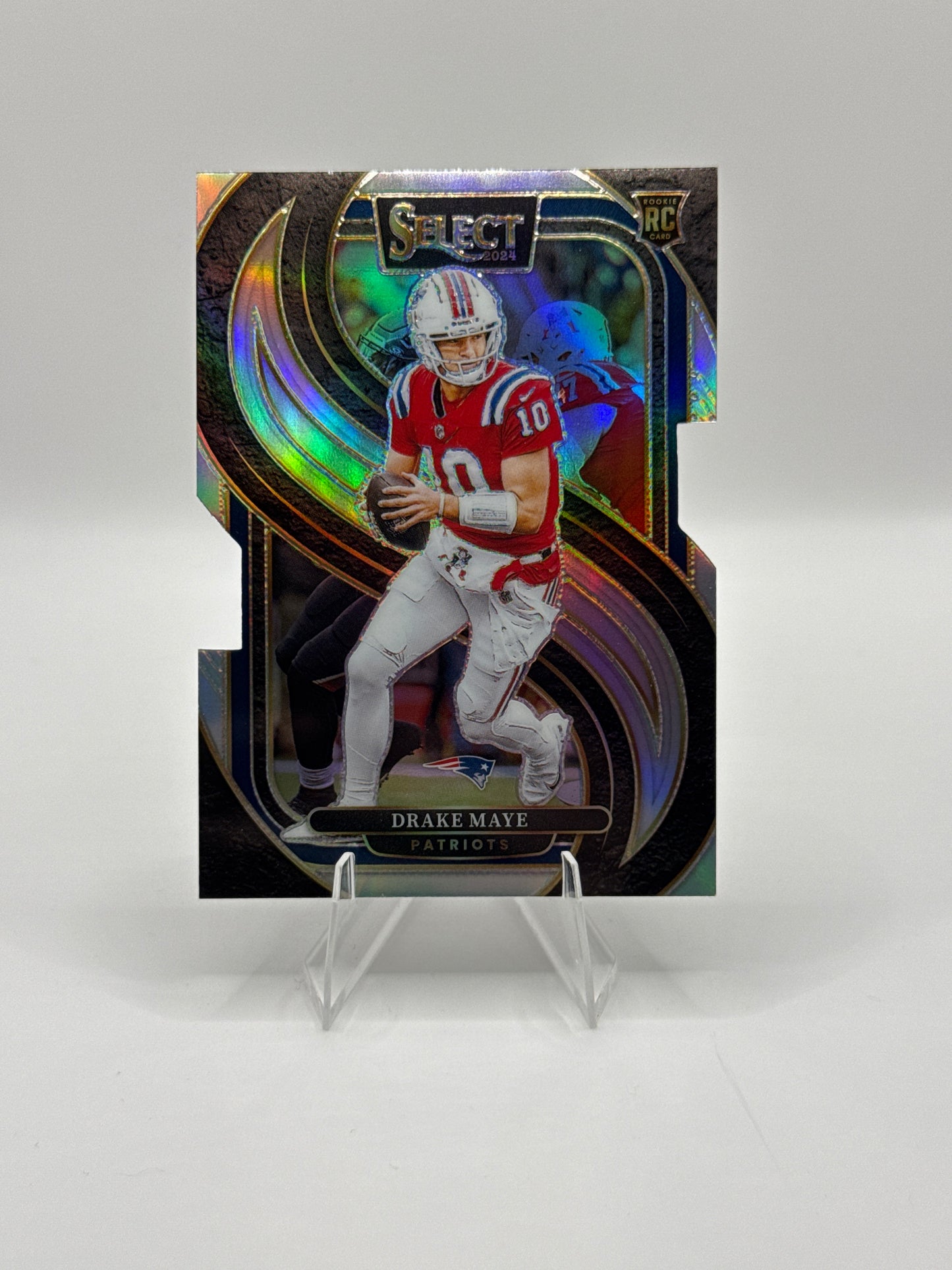 Drake Maye (Rookie) #113 Silver Prizm Die-Cut Premier Level