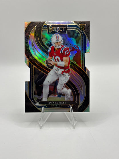 Drake Maye (Rookie) #113 Silver Prizm Die-Cut Premier Level