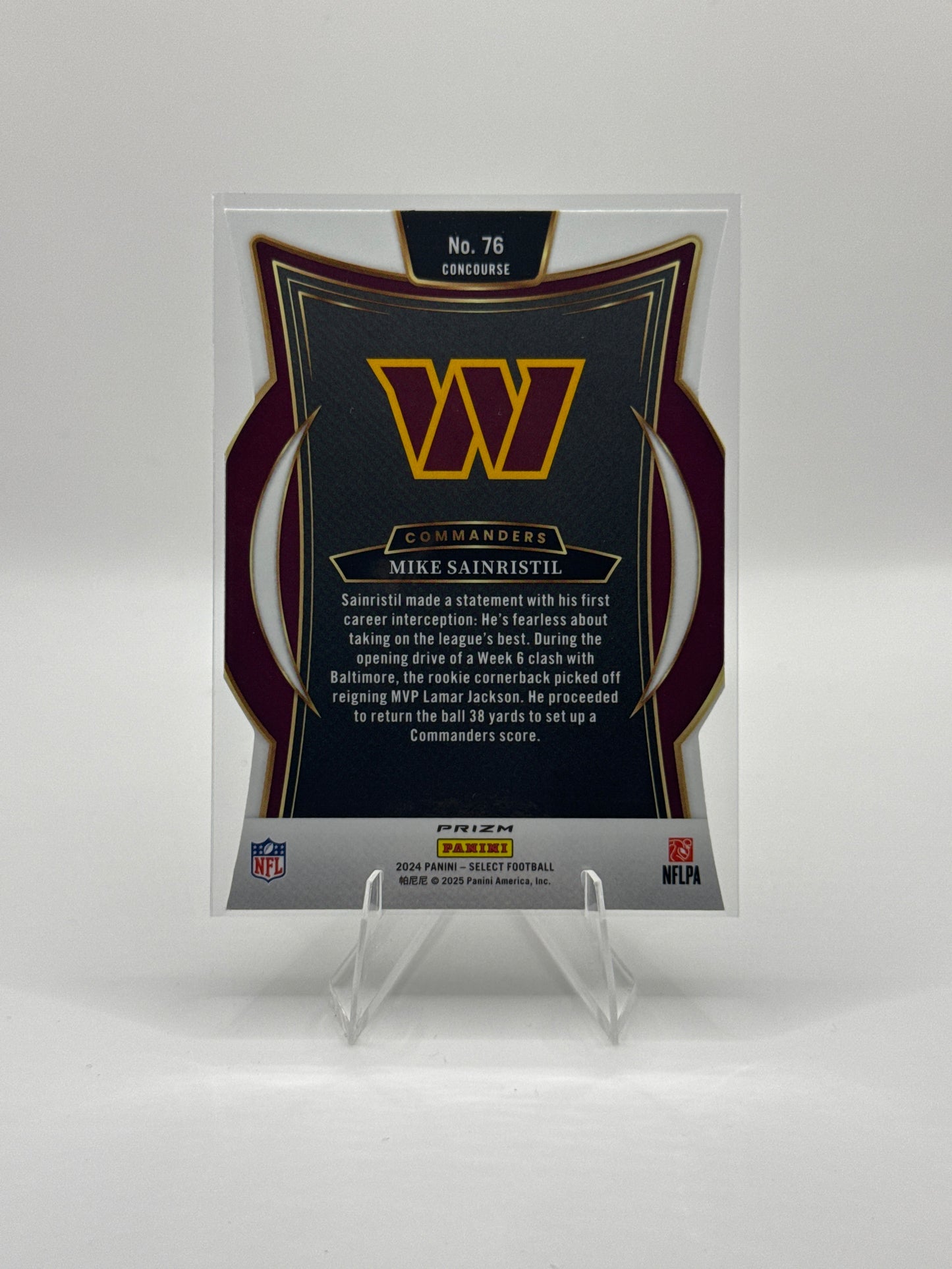 Mike Sainristil (Rookie) #76 Silver Prizm Die-Cut Concourse Level