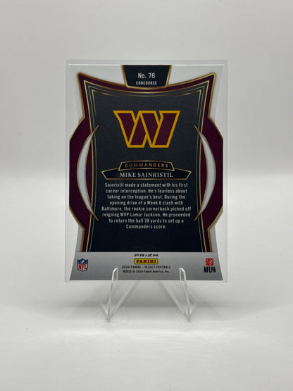Mike Sainristil (Rookie) #76 Silver Prizm Die-Cut Concourse Level