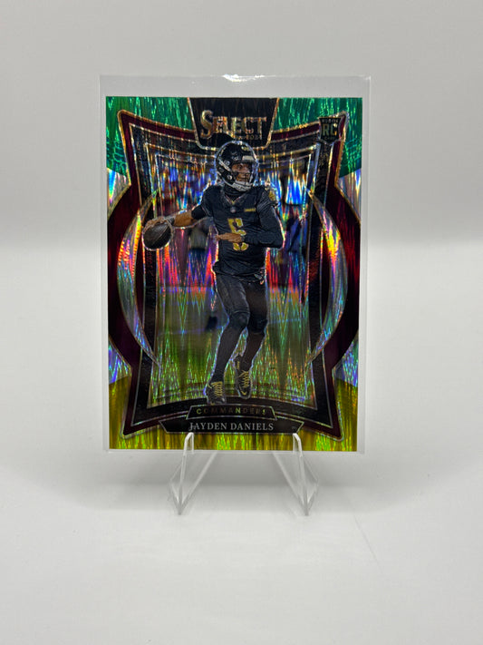 Jayden Daniels (Rookie) #26 Green Yellow Prizm Shock Concourse Level 2024 Panini - Select Football