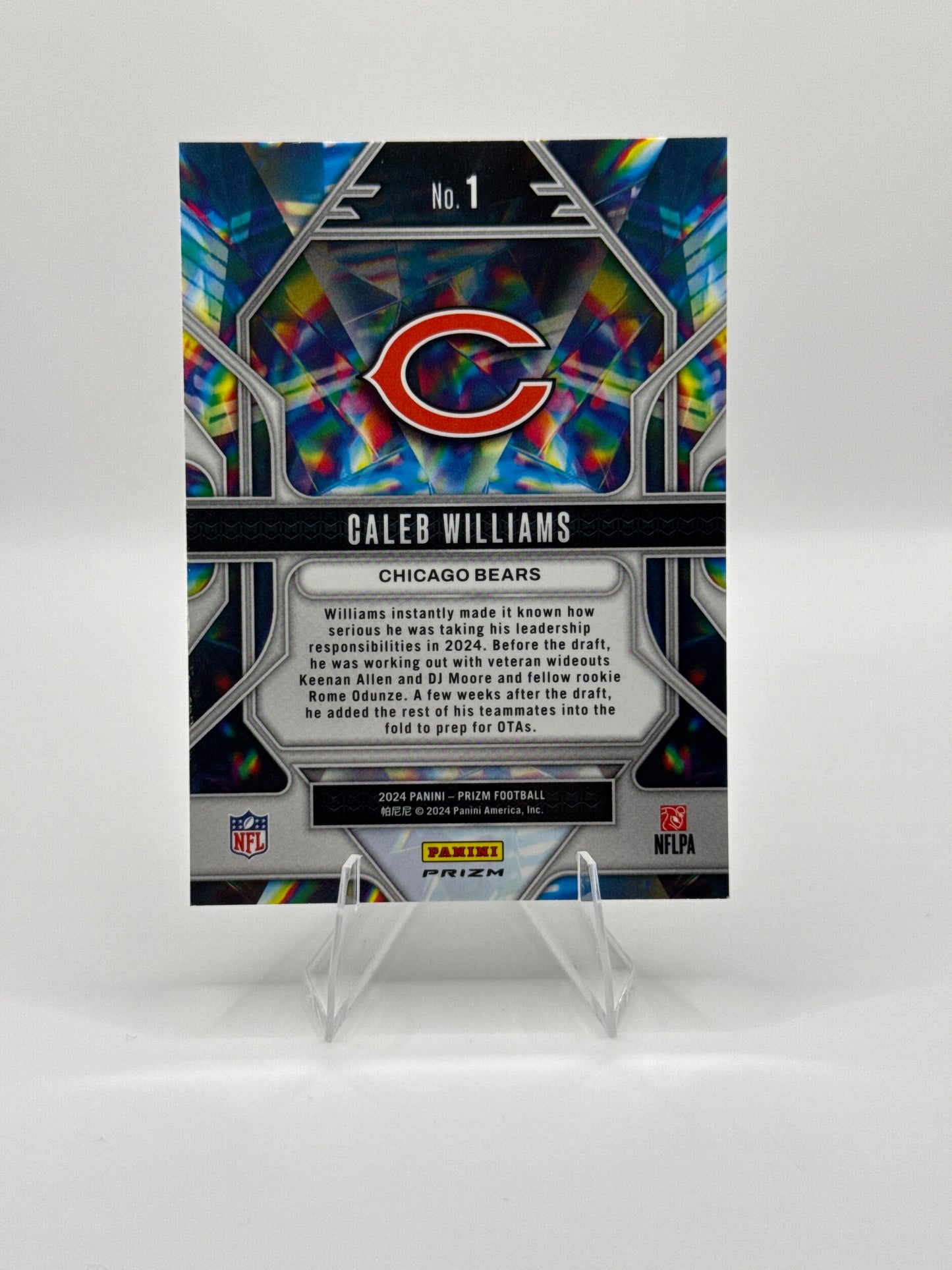 Caleb Williams (Rookie) #1 Green Prizmatic 2024 Panini - Prizm Football