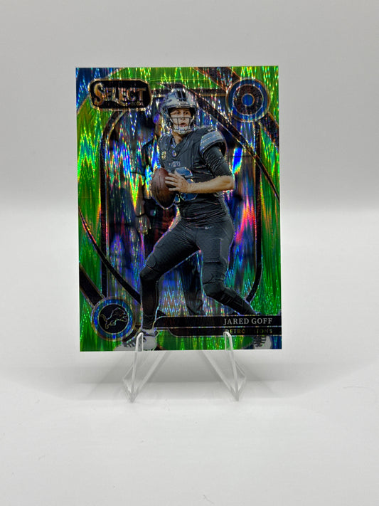Jared Goff #228 Green Shock Prizm Club Level 281/499