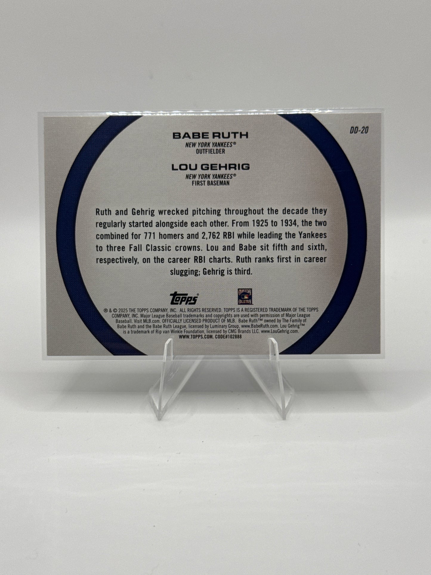 Babe Ruth / Lou Gehrig #DD-20 Pink Dynamic Duo