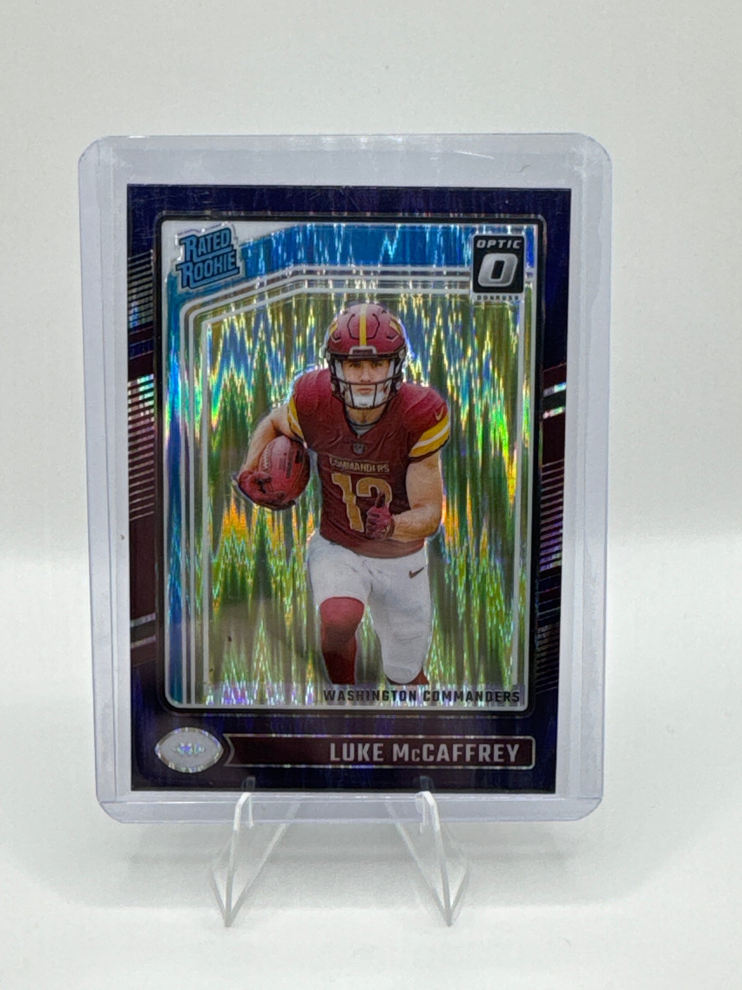Luke McCaffrey Rated Rookie #268 Purple Shock