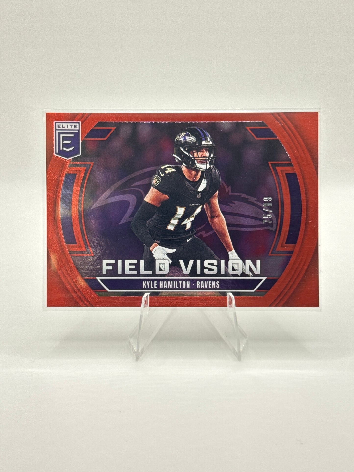 Kyle Hamilton #4 Field Vision Red 75/99 2025 Panini - Elite Football