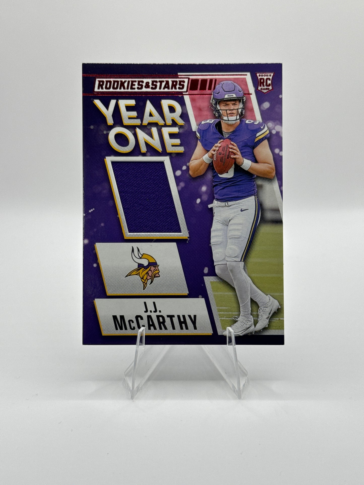 J.J. McCarthy (Rookie) #YO-JMY Year One Patch 2024 Panini - Rookies & Stars Football