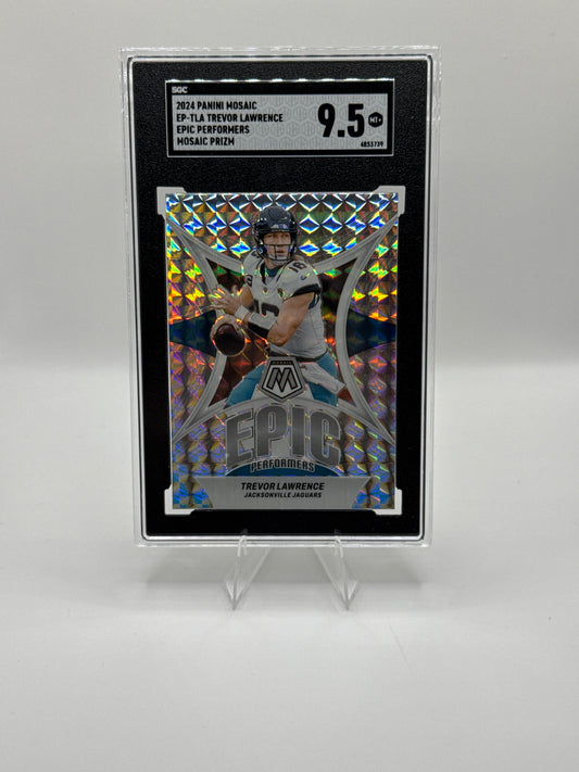 Trevor Lawrence #EP-TLA Mosaic Prizm SGC MT 9.5