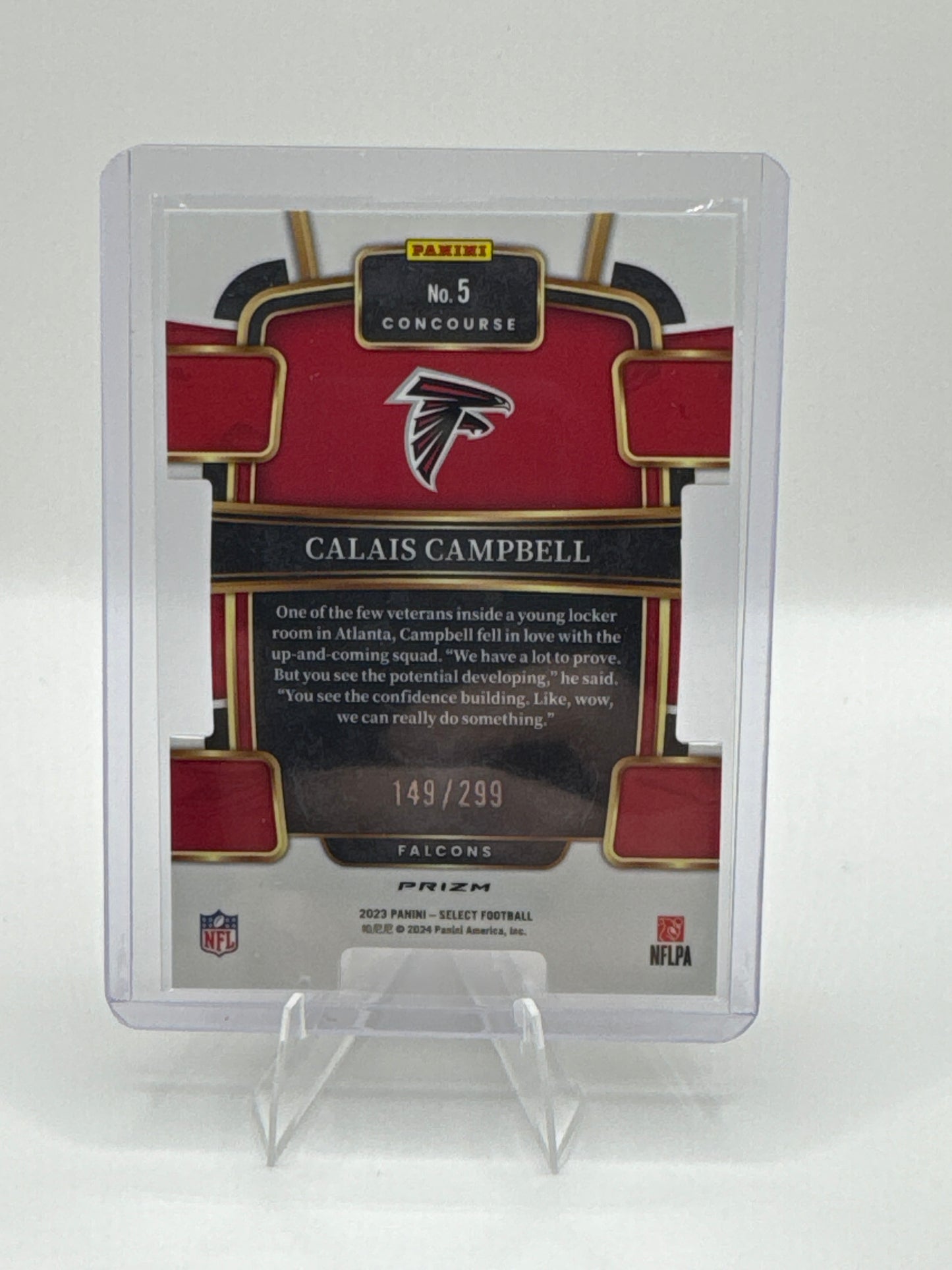 Calais Campbell #5 Copper Prizm Die-Cut /299