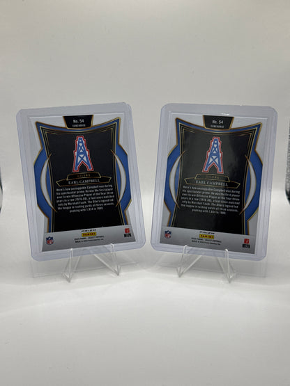 Earl Campbell #54 Concourse Level Silver Prizm Die-Cut and Red Blue Prizm Shock