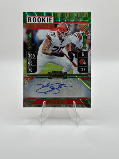 Zak Zinter (Rookie) #231 Green Rookie Ticket Autograph 2024 Panini - Contenders