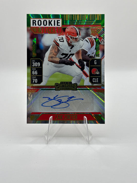 Zak Zinter (Rookie) #231 Green Rookie Ticket Autograph 2024 Panini - Contenders