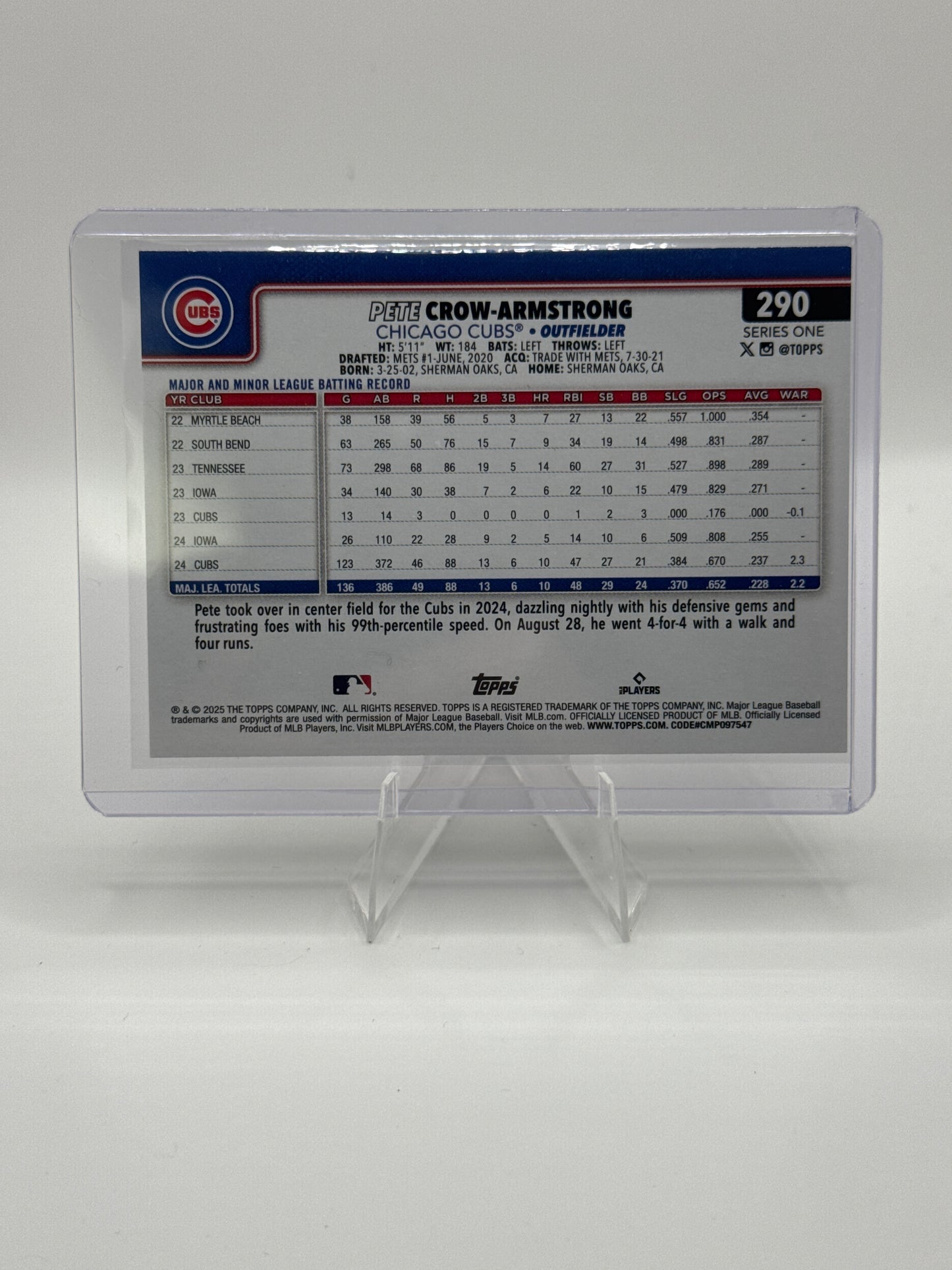 Pete Crow-Armstrong #290 Future Stars