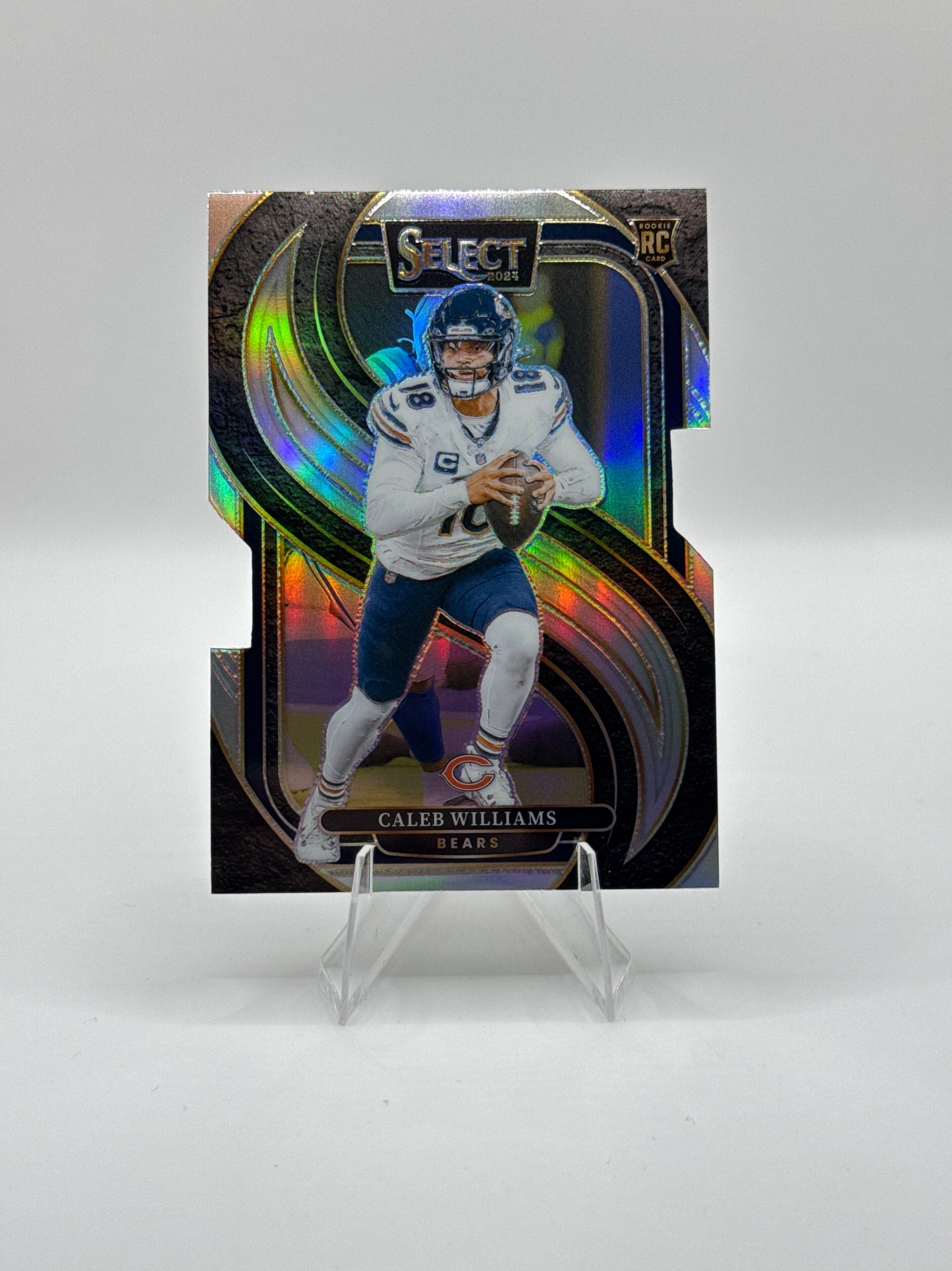 Caleb Williams (Rookie) #114 Silver Prizm Die-Cut Premier Level 2024 Panini - Select Football