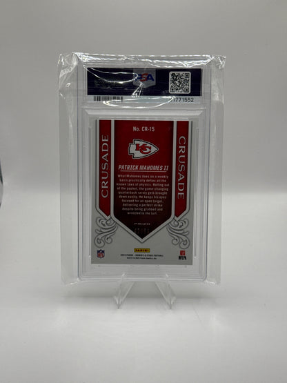 Patrick Mahomes #CR-15 Crusade - Blue 47/50 PSA Gem Mt 10!