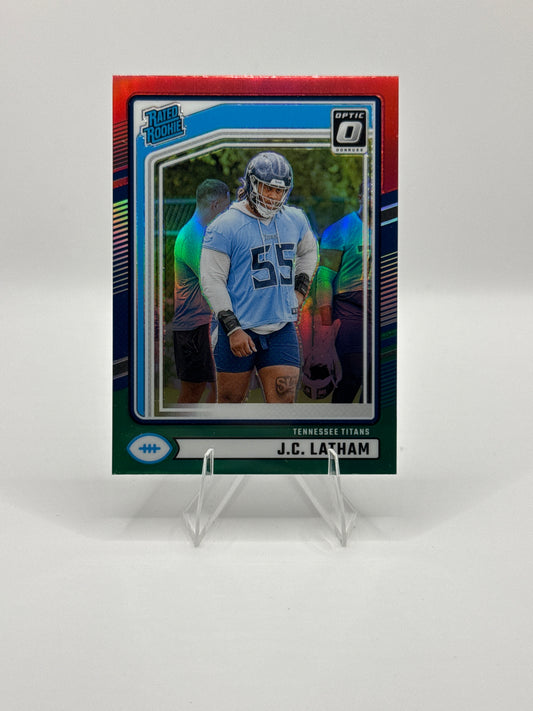 J.C. Latham Rated Rookie #340 Red Green Optic Holo