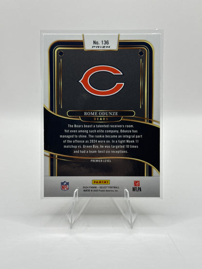 Rome Odunze (Rookie) #136 Red Black Prizm Shock Premier Level 2024 Panini - Select Football