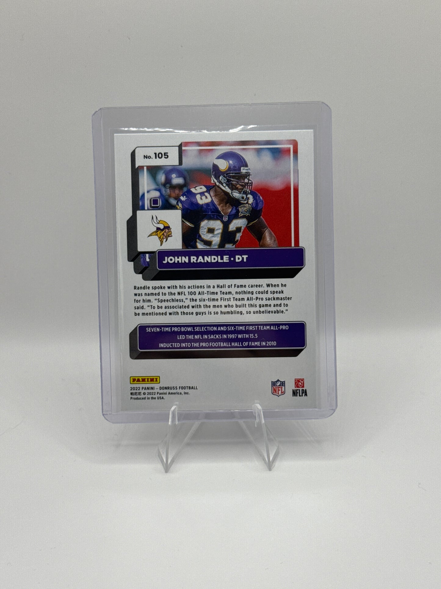 John Randle #105 Blue Press Proof