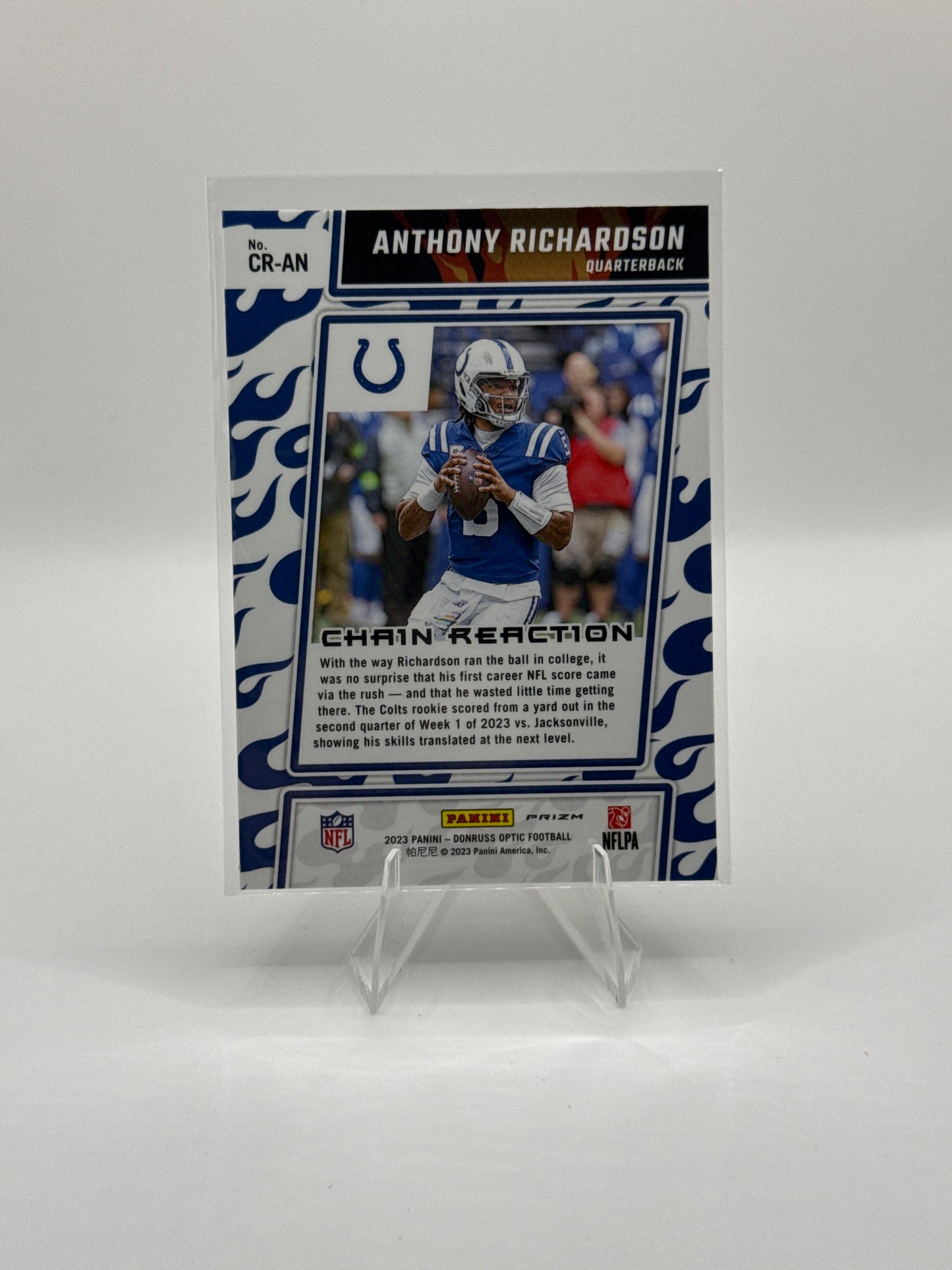 Anthony Richardson (Rookie) #CR-AN Chain Reaction 2023 Panini - Donruss Optic Football