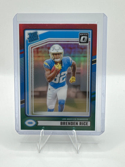 Brenden Rice Rated Rookie #382 Red Green Holo