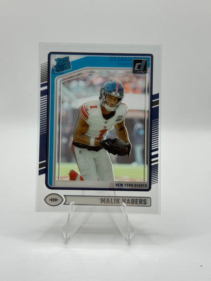 Malik Nabers Rated Rookie #55 2024 Panini - Donruss Clearly
